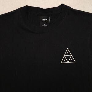 HUF Casual Crew Neck Short Sleeve Graphic T Shirt Mens Size Small S Black